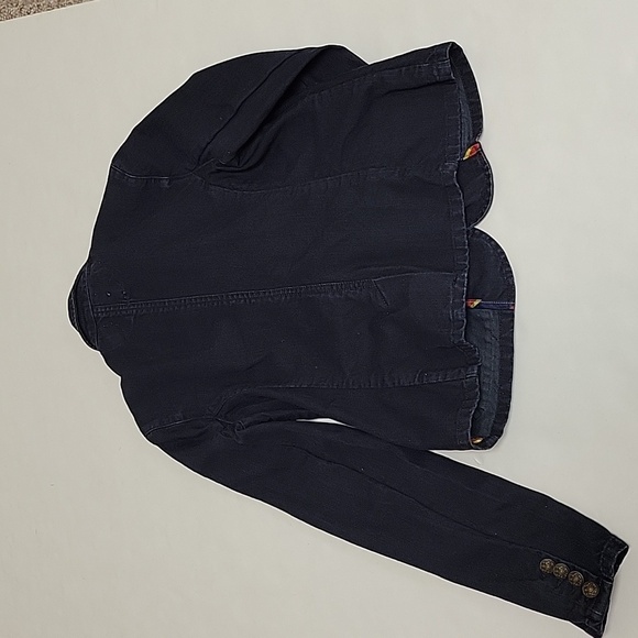 Ralph Lauren 100% cotton denim navy blazer w/crest girl's 14 prep school uniform - Picture 6 of 7